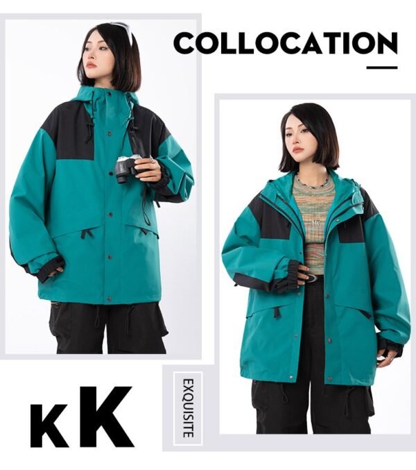 High-quality classic punching jacket outdoor mountaineering clothing men and women with the same ski rain jacket couple jacket - Image 3