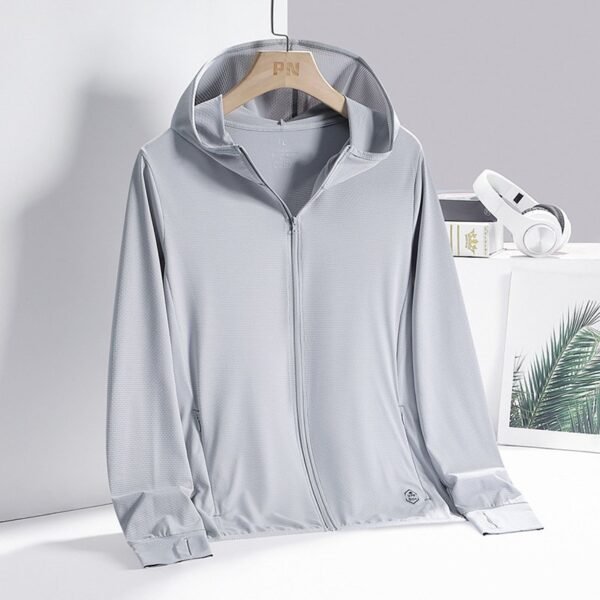 New summer outdoor sun protection clothing for men and women, UPF50+ anti-UV hooded breathable cardigan skin clothing - Image 2