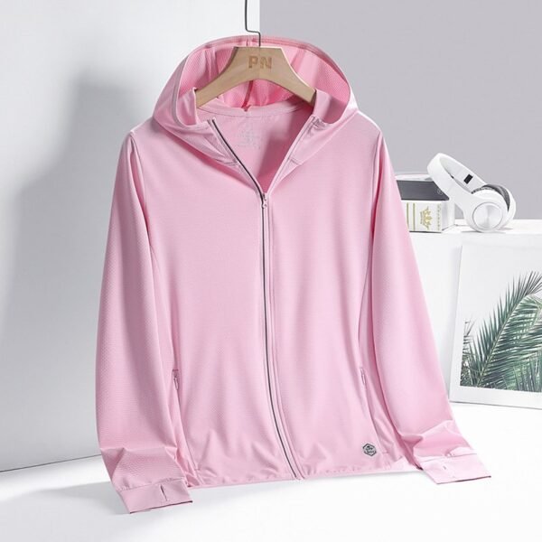 New summer outdoor sun protection clothing for men and women, UPF50+ anti-UV hooded breathable cardigan skin clothing - Image 4