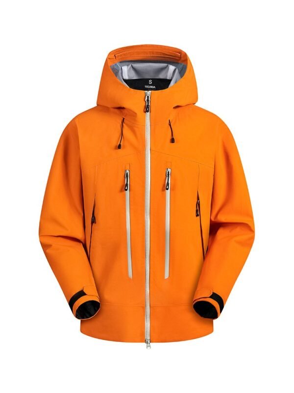 Outdoor fashion versatile solid color men and women with the same soft shell rushing jacket waterproof single layer hooded couple casual jacket