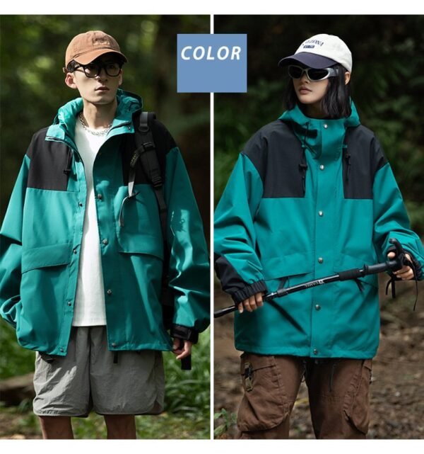 Outdoor punching jacket men and women spring and fall jacket waterproof windproof travel mountaineering jacket men's women's spring - Image 3