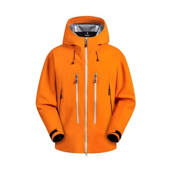 Outdoor fashion versatile solid color men and women with the same soft shell rushing jacket waterproof single layer hooded couple casual jacket - Image 5