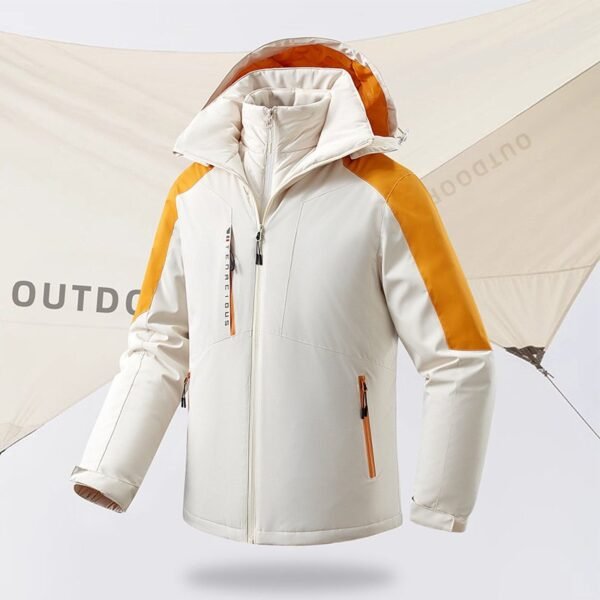 Outdoor mountaineering clothing clip-on punch cotton jacket removable ultrasonic vest windproof and waterproof jacket male - Image 5