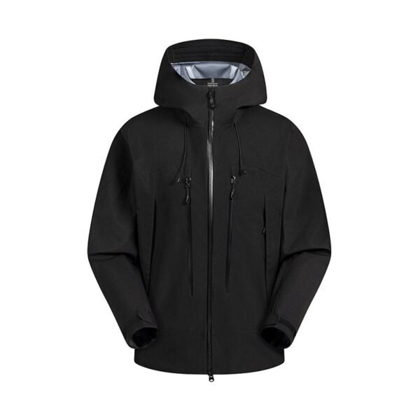 Outdoor fashion versatile solid color men and women with the same soft shell rushing jacket waterproof single layer hooded couple casual jacket - Image 4