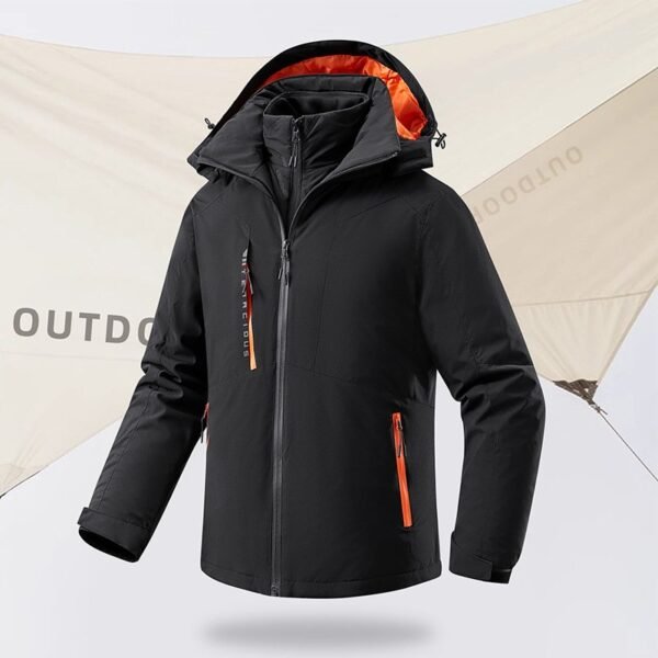 Outdoor mountaineering clothing clip-on punch cotton jacket removable ultrasonic vest windproof and waterproof jacket male - Image 3