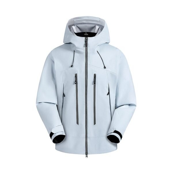 Outdoor fashion versatile solid color men and women with the same soft shell rushing jacket waterproof single layer hooded couple casual jacket - Image 2