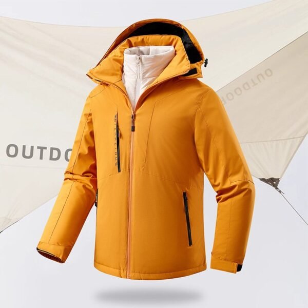 Outdoor mountaineering clothing clip-on punch cotton jacket removable ultrasonic vest windproof and waterproof jacket male - Image 2