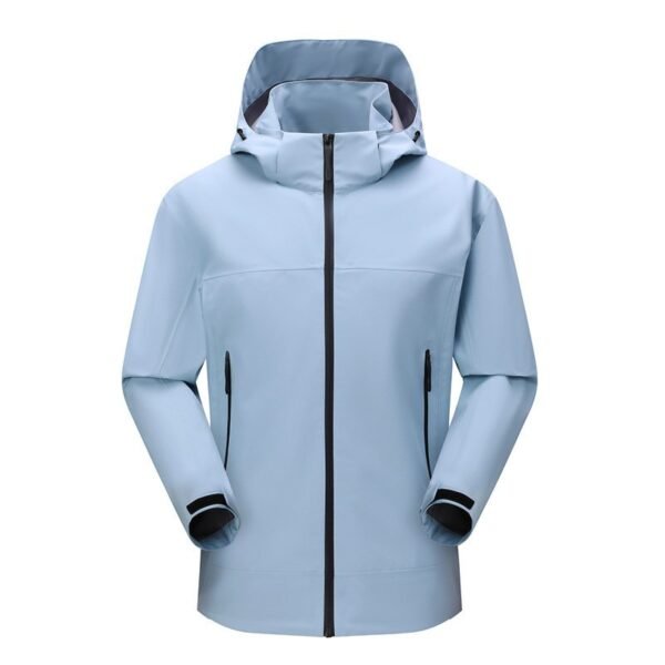 Single-layer full heat-sealed punching jacket men and women spring and fall outdoor windproof waterproof seamless pressure rubber thin section mountaineering clothing - Image 3