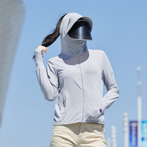 UPF50 + ultra-thin breathable anti-ultraviolet skin clothing women detachable large brim sunscreen light-blocking piece of sunwear - Image 2