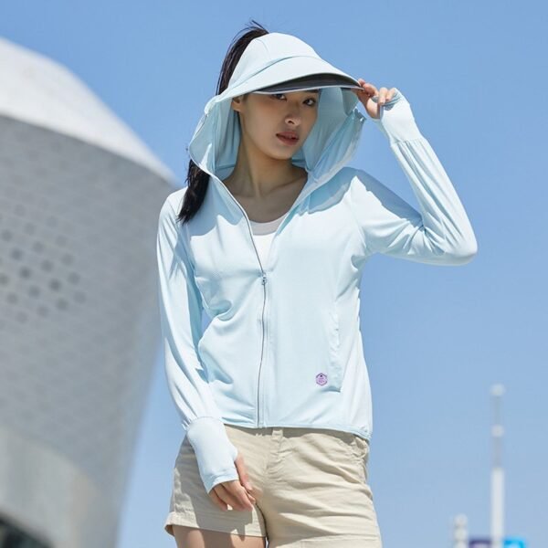 UPF50 + ultra-thin breathable anti-ultraviolet skin clothing women detachable large brim sunscreen light-blocking piece of sunwear - Image 3