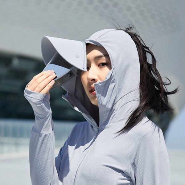 UPF50 + ultra-thin breathable anti-ultraviolet skin clothing women detachable large brim sunscreen light-blocking piece of sunwear