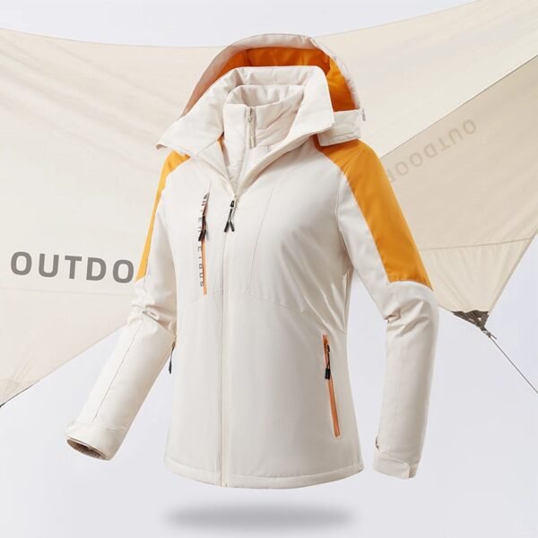 Women's Outdoor Mountaineering Jacket Windproof Waterproof with Removable Ultrasonic Vest and Clip-On Cotton Lining - Image 5