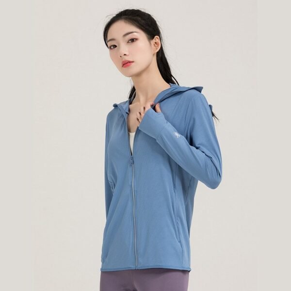 Women's UPF50+ UV Protection Jacket Removable Hoo Ice Silk Fabric Breathable Sun Protection Coat - Image 6