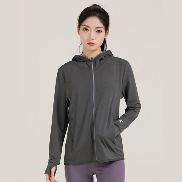 Women's UPF50+ UV Protection Jacket Removable Hoo Ice Silk Fabric Breathable Sun Protection Coat - Image 5