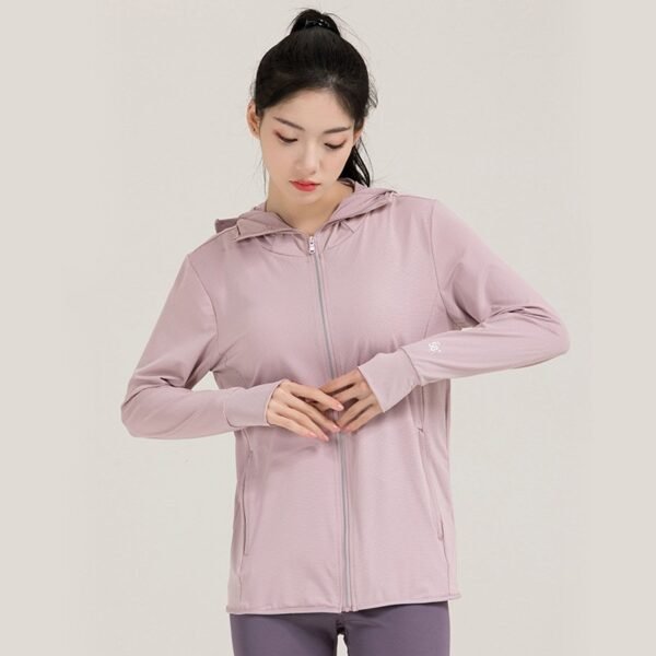 Women's UPF50+ UV Protection Jacket Removable Hoo Ice Silk Fabric Breathable Sun Protection Coat - Image 3